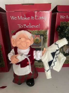 ZIMS Elves Doll with Red Vest and Plaid Skirt.. grandma